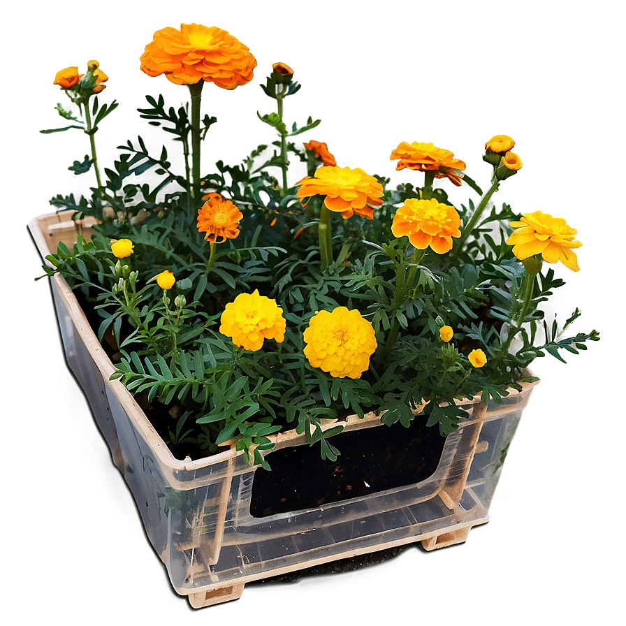 Sunny Marigold Field Png Rye