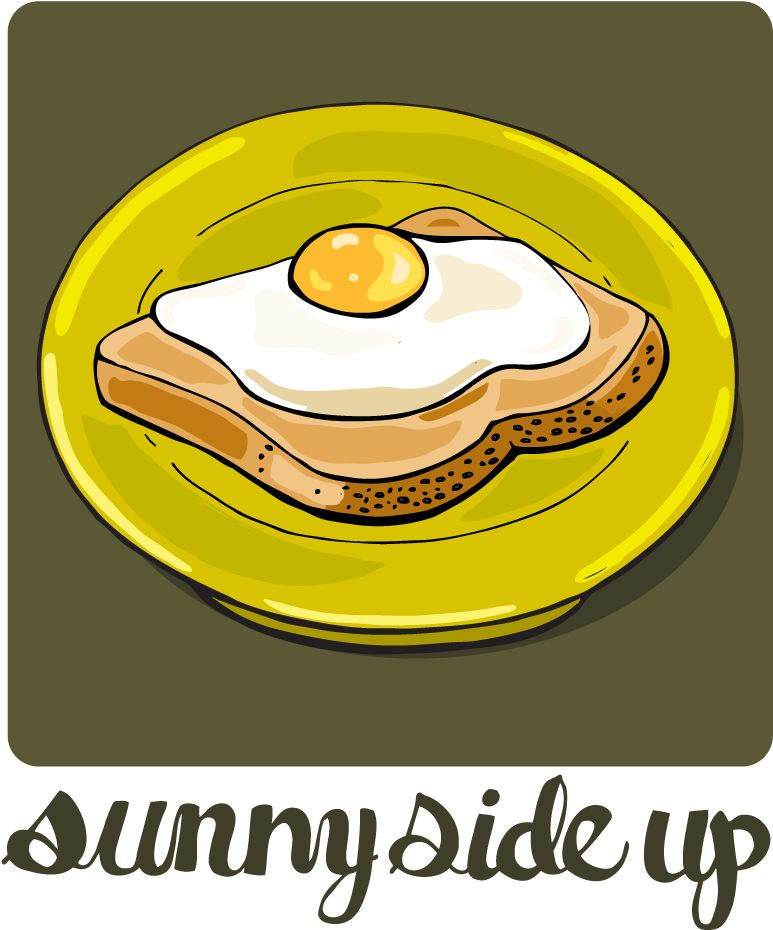 Sunny Side Up Eggon Toast Illustration