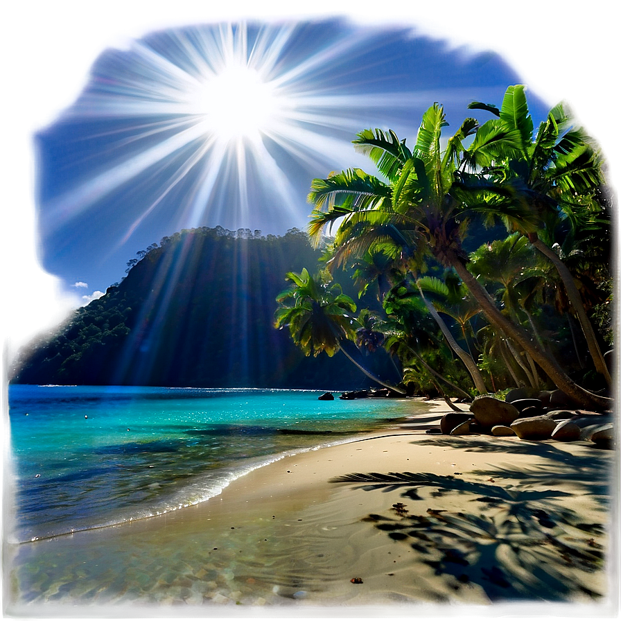 Sunrays On A Secluded Beach Png 3