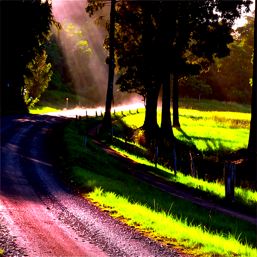 Sunrays On Country Road Png Cfy