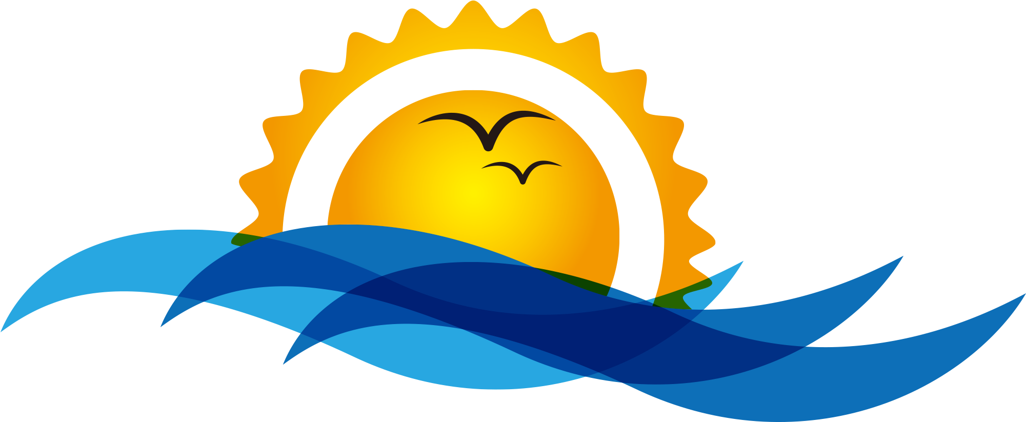 Sunrise Seascape Travel Logo