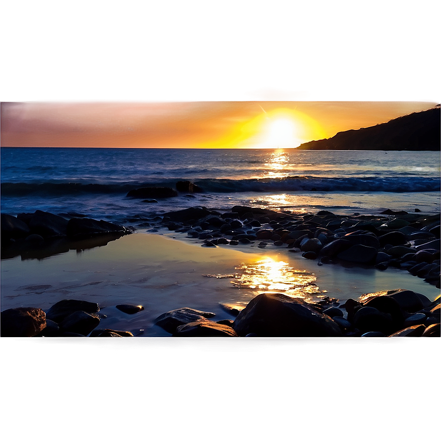 Sunset And The Rocky Shore Png 52