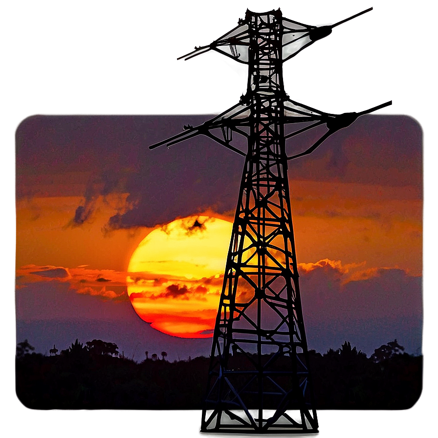 Sunset Behind Cell Tower Png 92