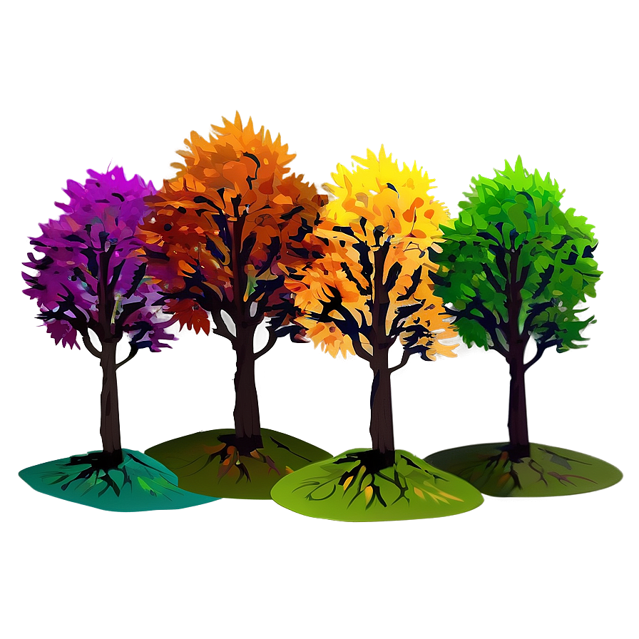 Sunset Behind Fall Trees Png 1