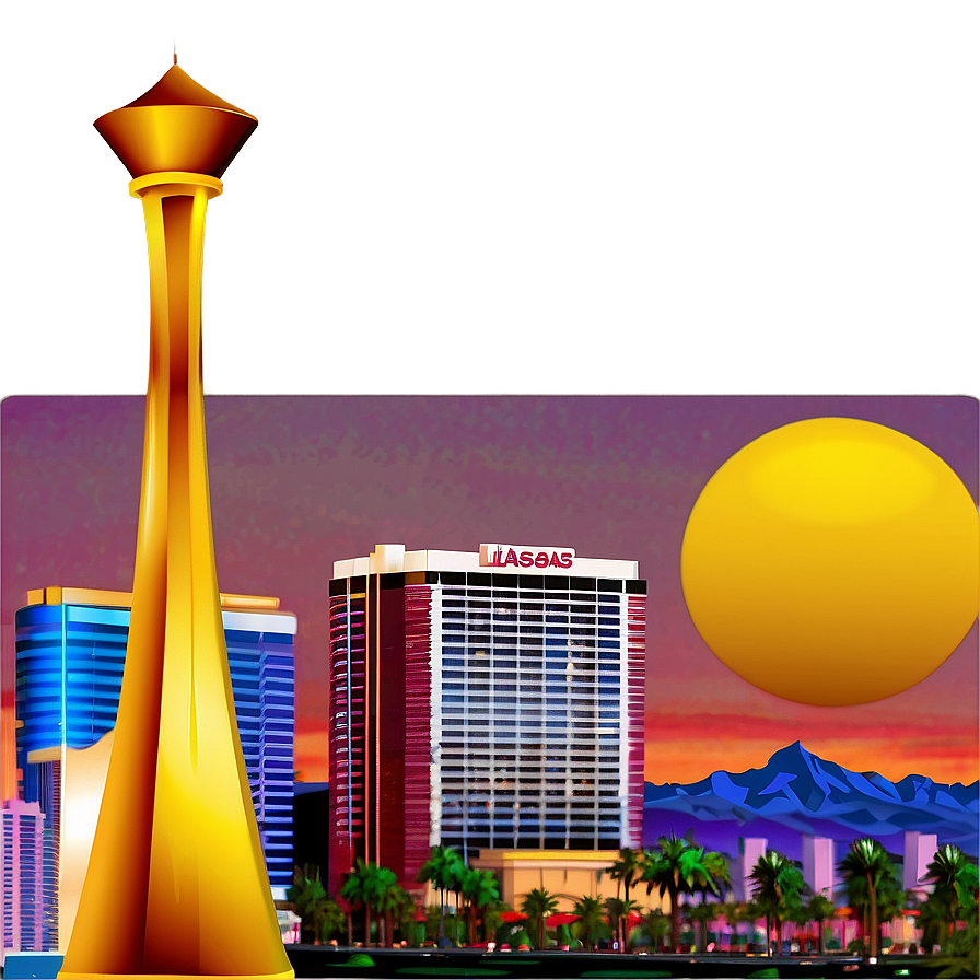 Sunset Las Vegas Skyline Png Icl