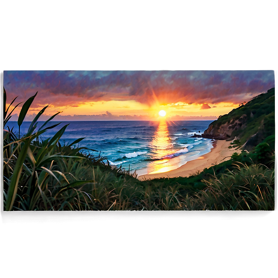 Sunset On The Cliff Png Neg