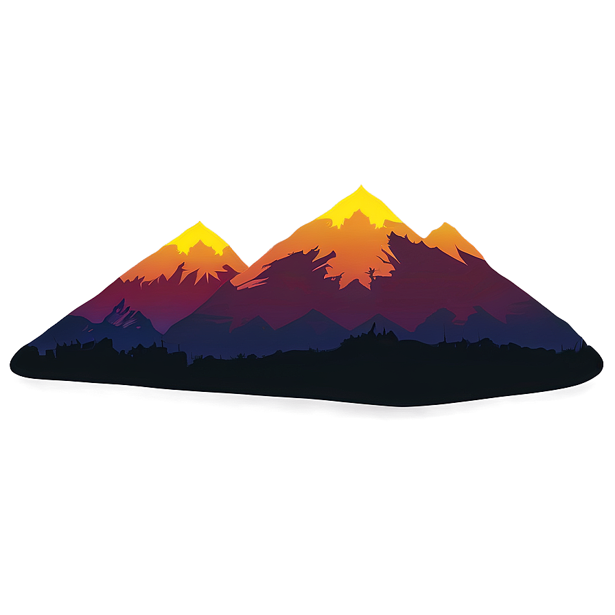 Sunset Over Peaks Png 29