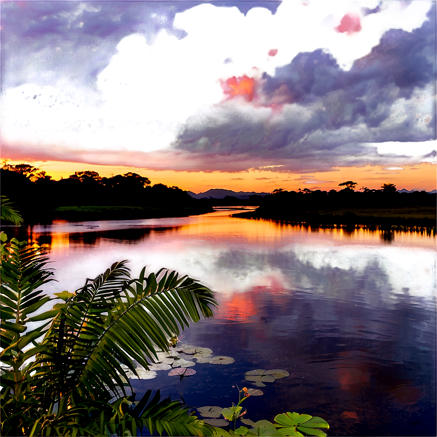 Sunset Over River Png 41