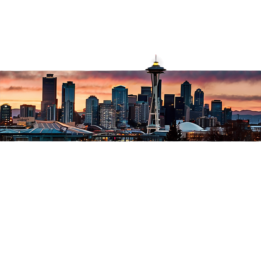 Sunset Over Seattle Skyline Png 9