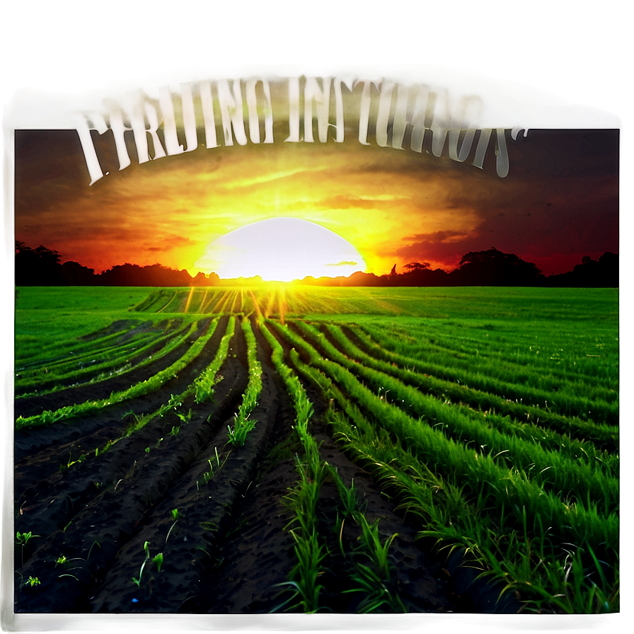 Sunset Over The Fields Png 4