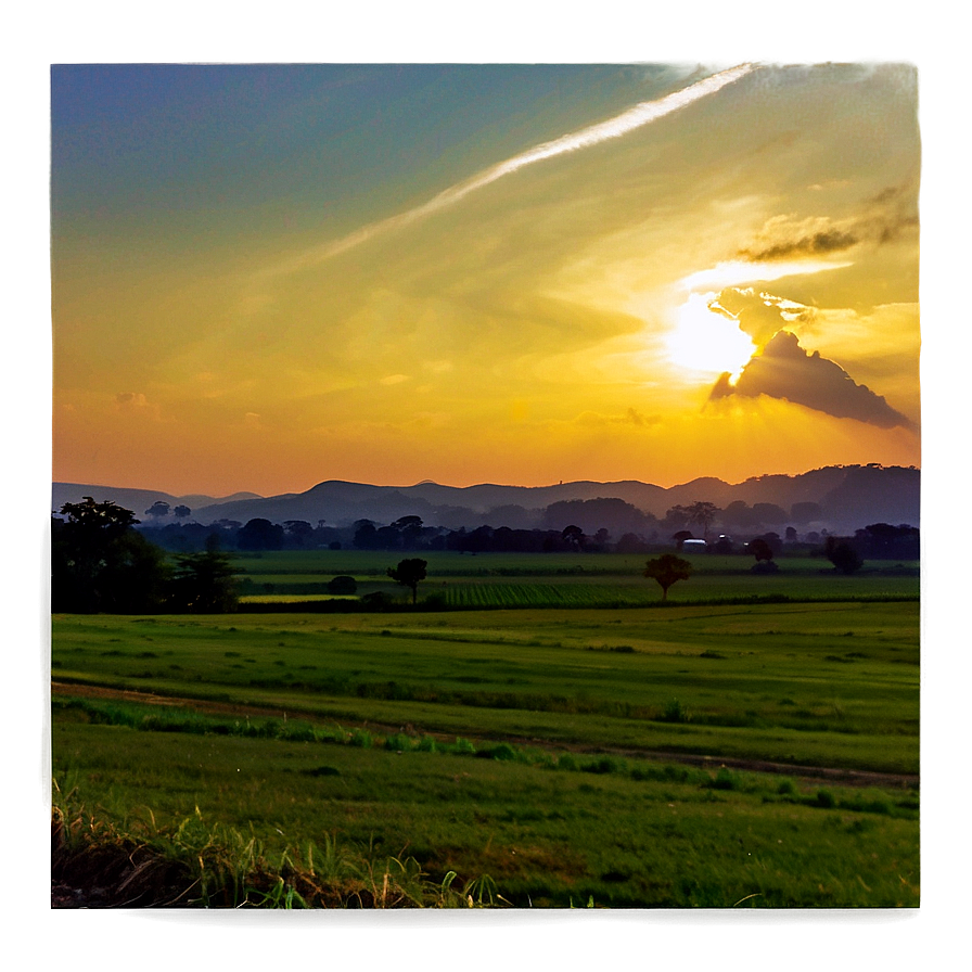 Sunset Over The Fields Png Orv