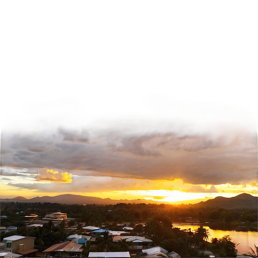 Sunset Over Town Png Lfm17