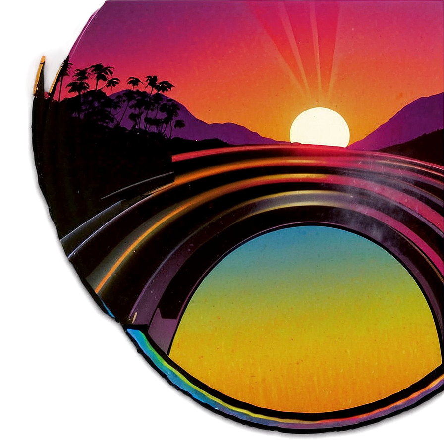 Sunset Retro Vinyl Cover Png Yjf