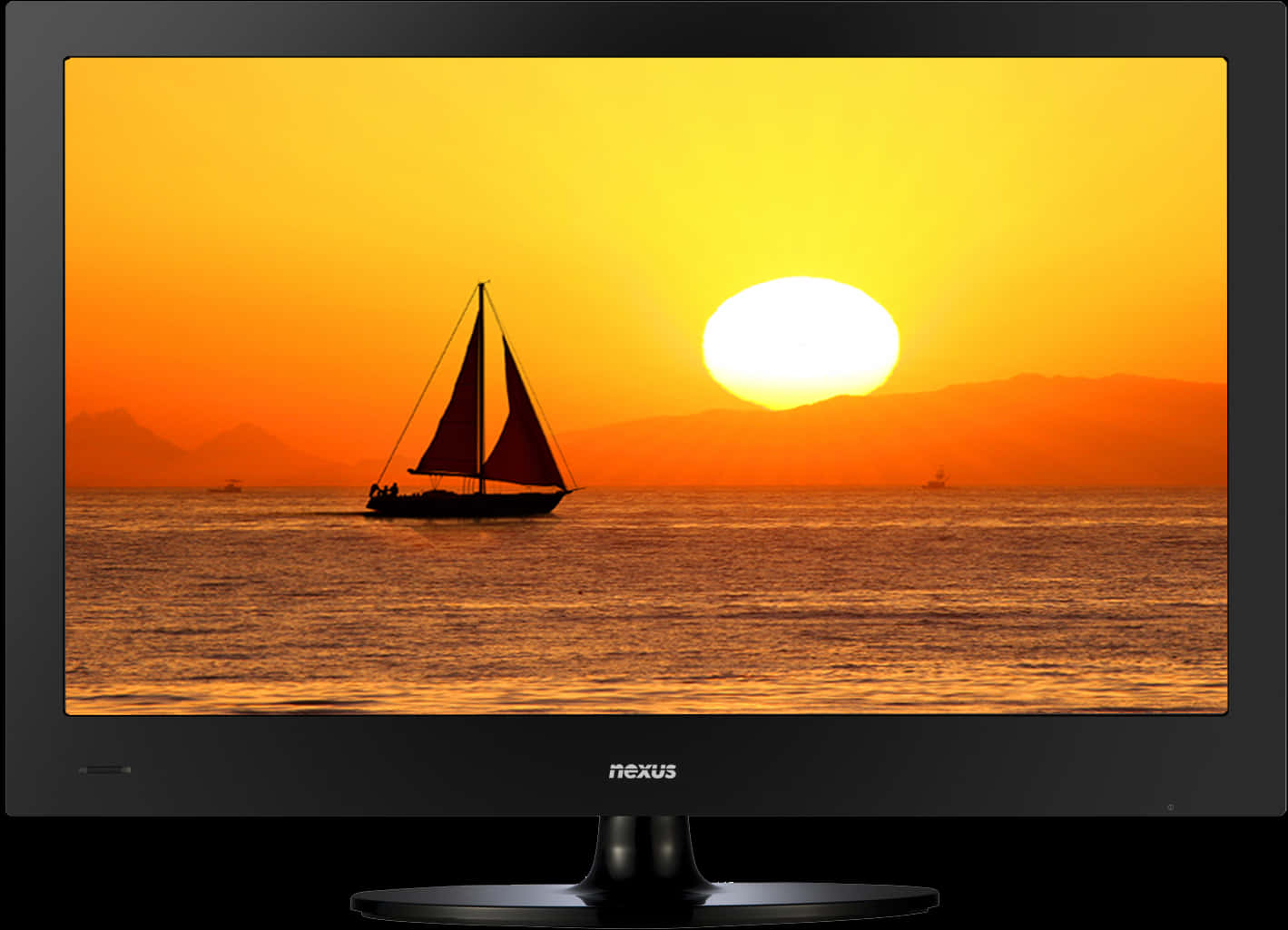 Sunset Sailingon T V Screen