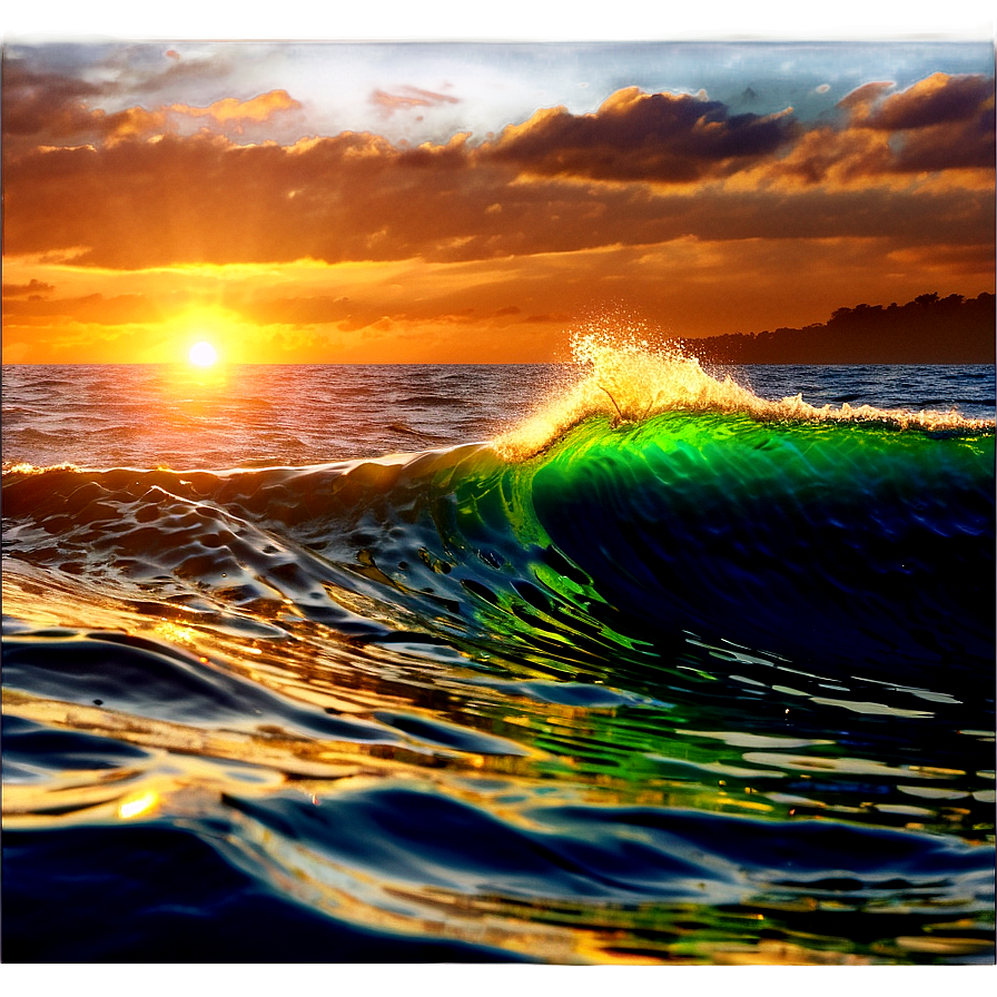 Sunset Wave View Png 28