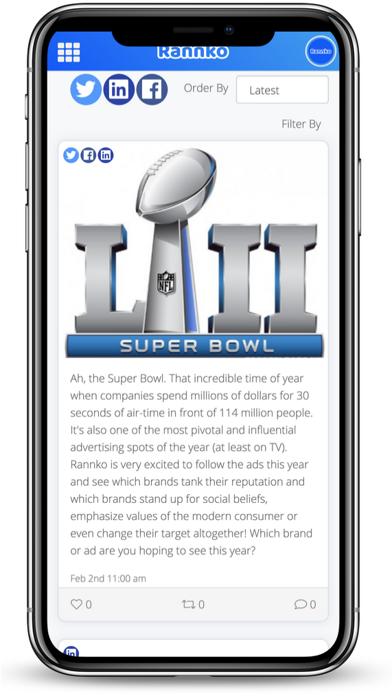 Super Bowl Trophy Advertisement Mobile Display