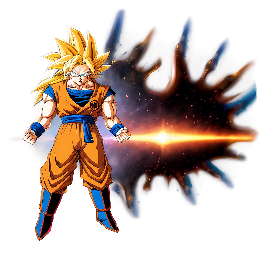 Super Saiyan 3 Goku's Energy Explosion Png Aew18