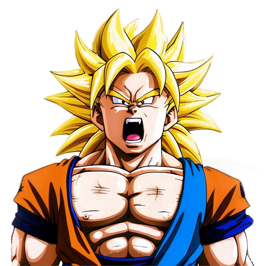 Super Saiyan 3 Goku's Roar Png 06252024