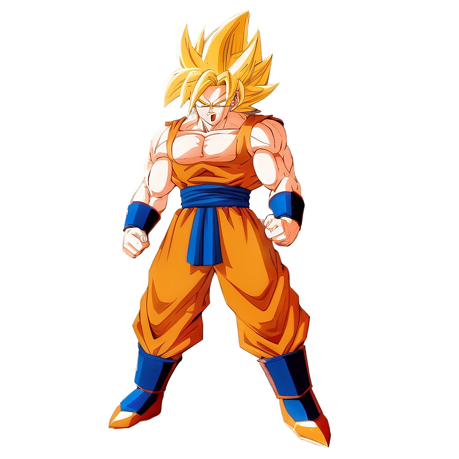 Super Saiyan 3 Goku's Victory Pose Png 37