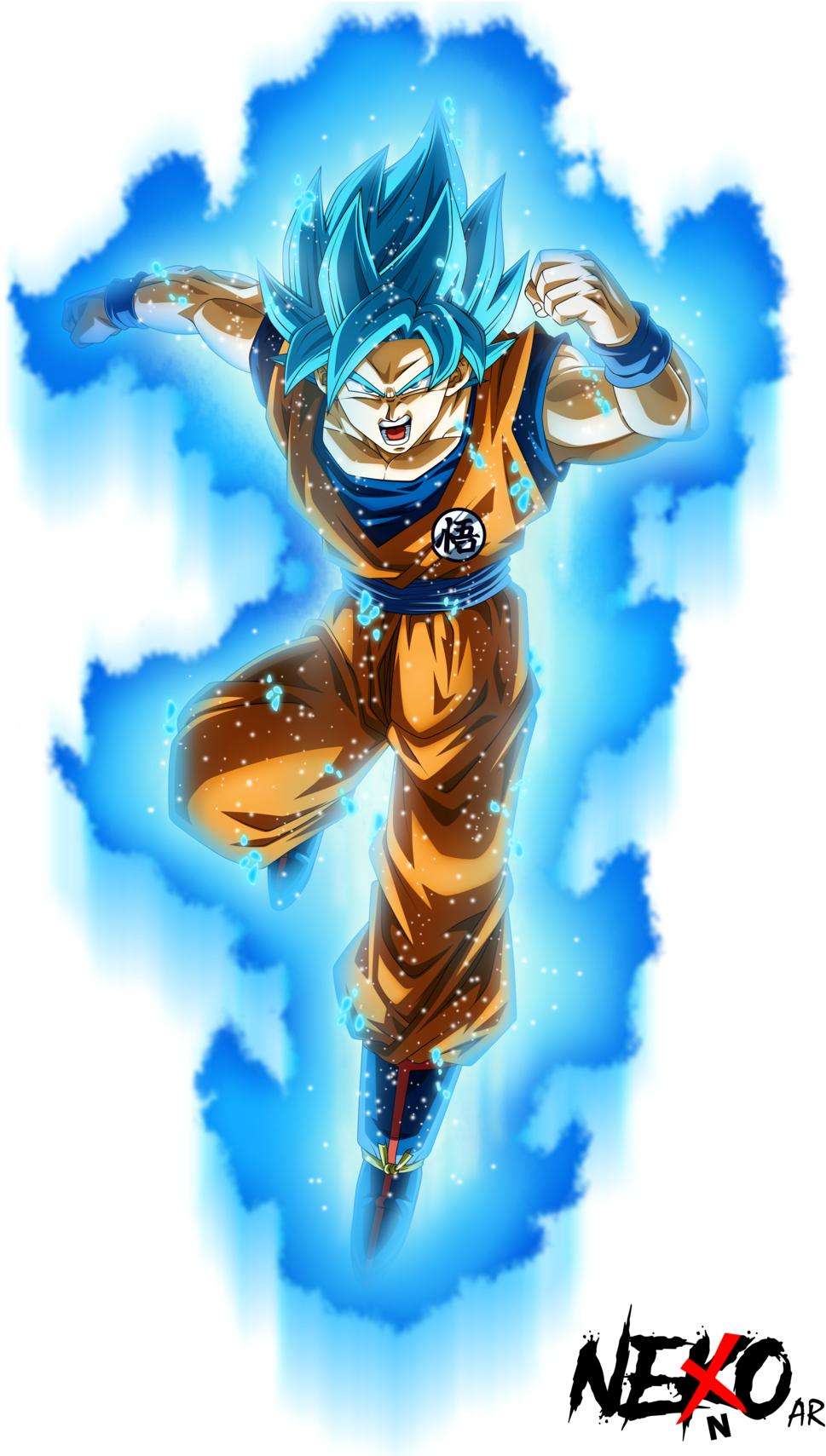 Super_ Saiyan_ Blue_ Goku_ Flying