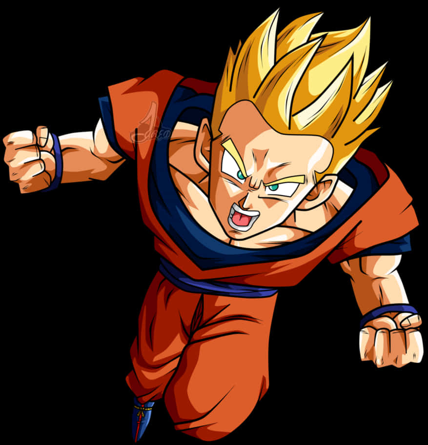 Super Saiyan Gohan Charging Forward