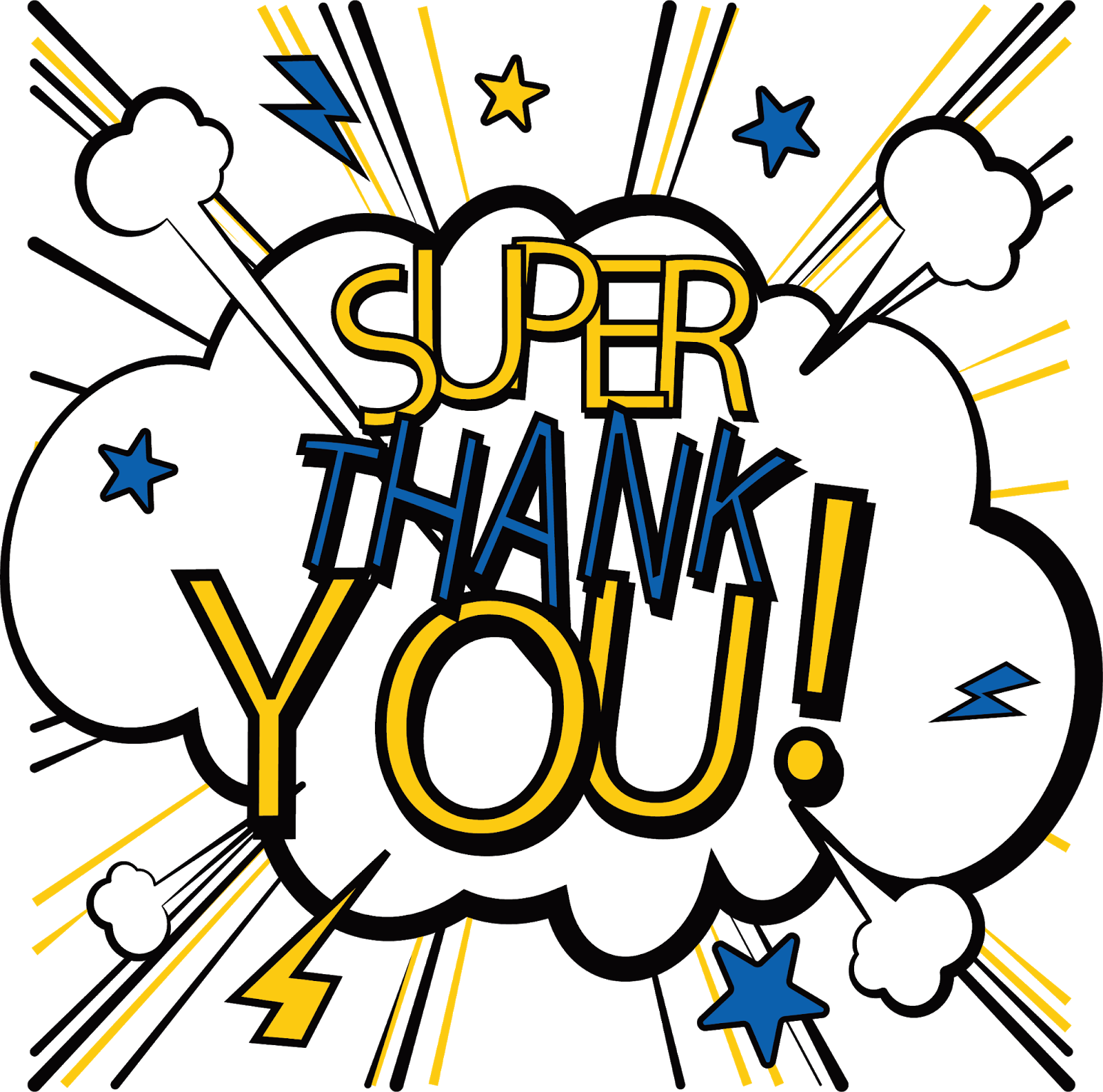 Super Thank You Comic Style Illustration