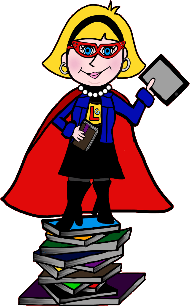 Superhero Librarian Cartoon