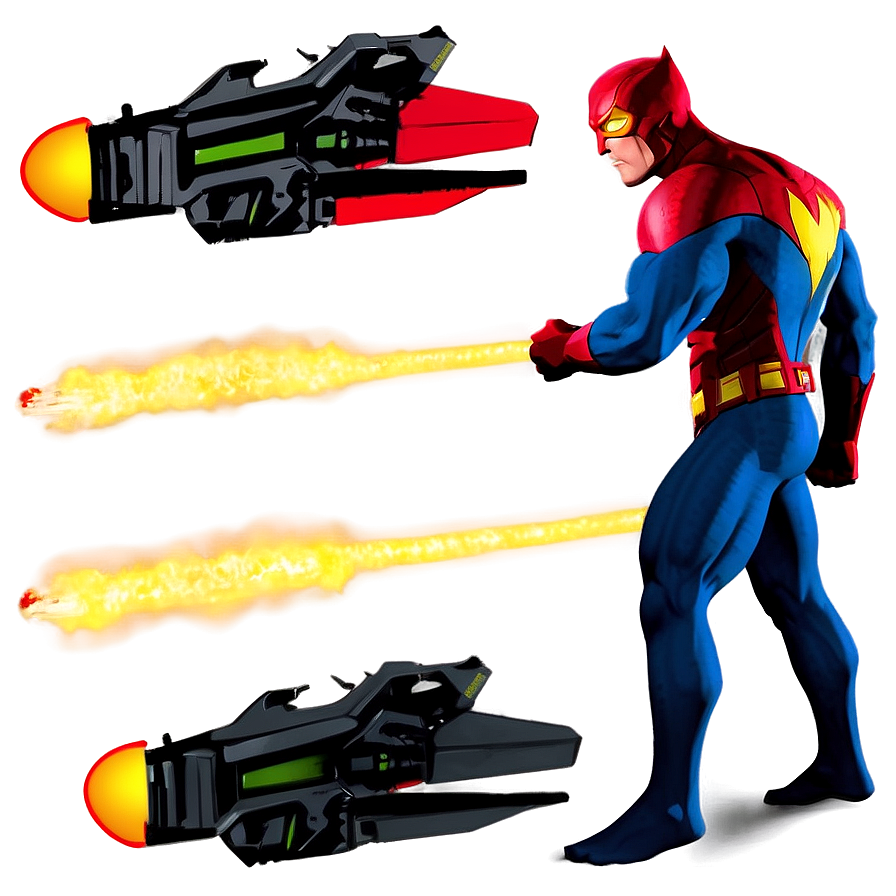 Superhero With Fire Power Png Oog5