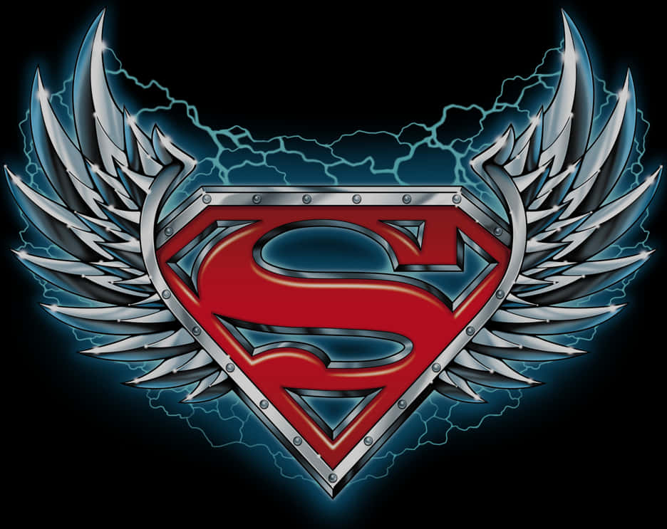 Superman Logowith Wingsand Lightning