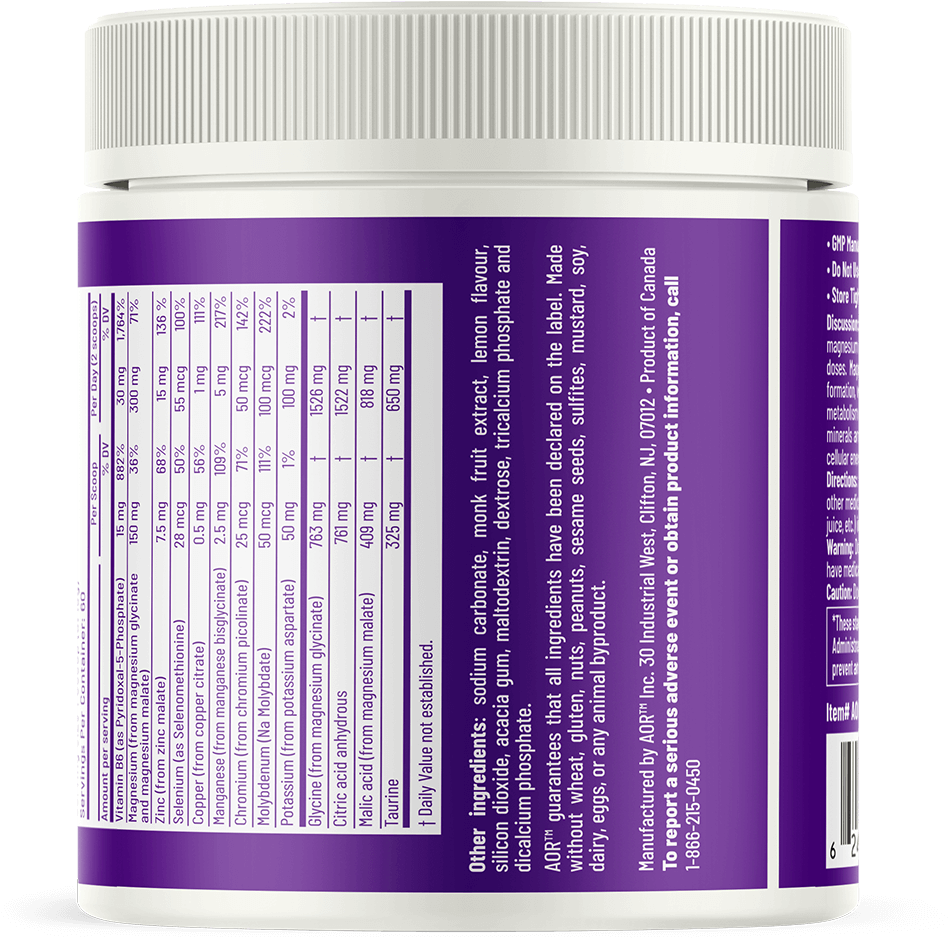 Supplement Nutrition Label