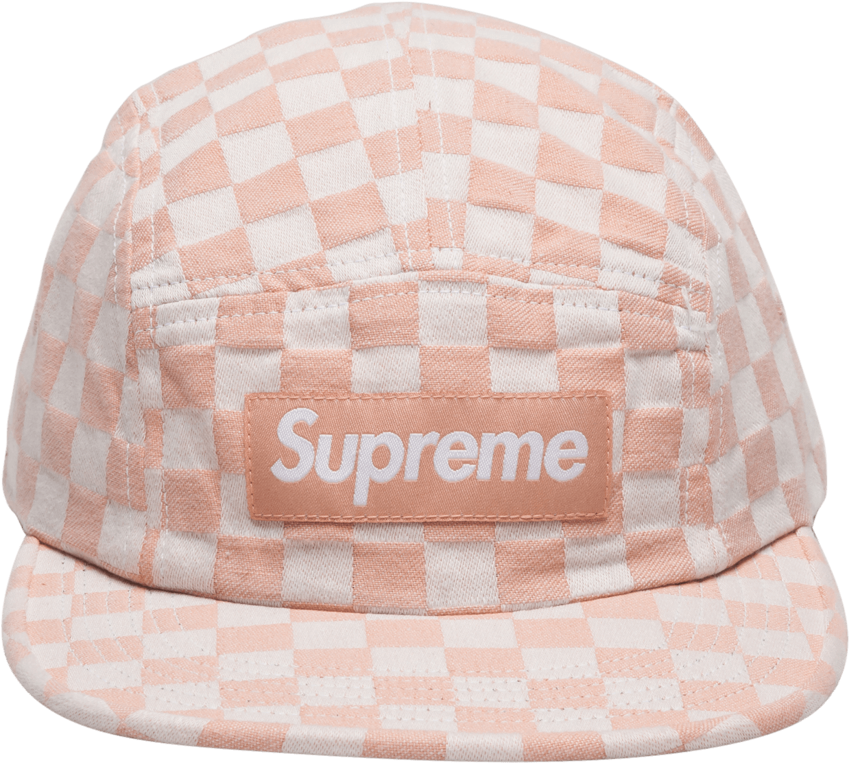 Supreme Checked Camp Cap Pink