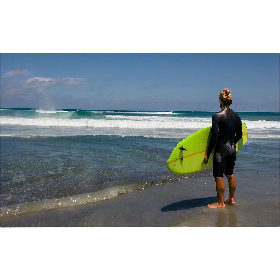 Surfer And Pelican Encounter Png Yms