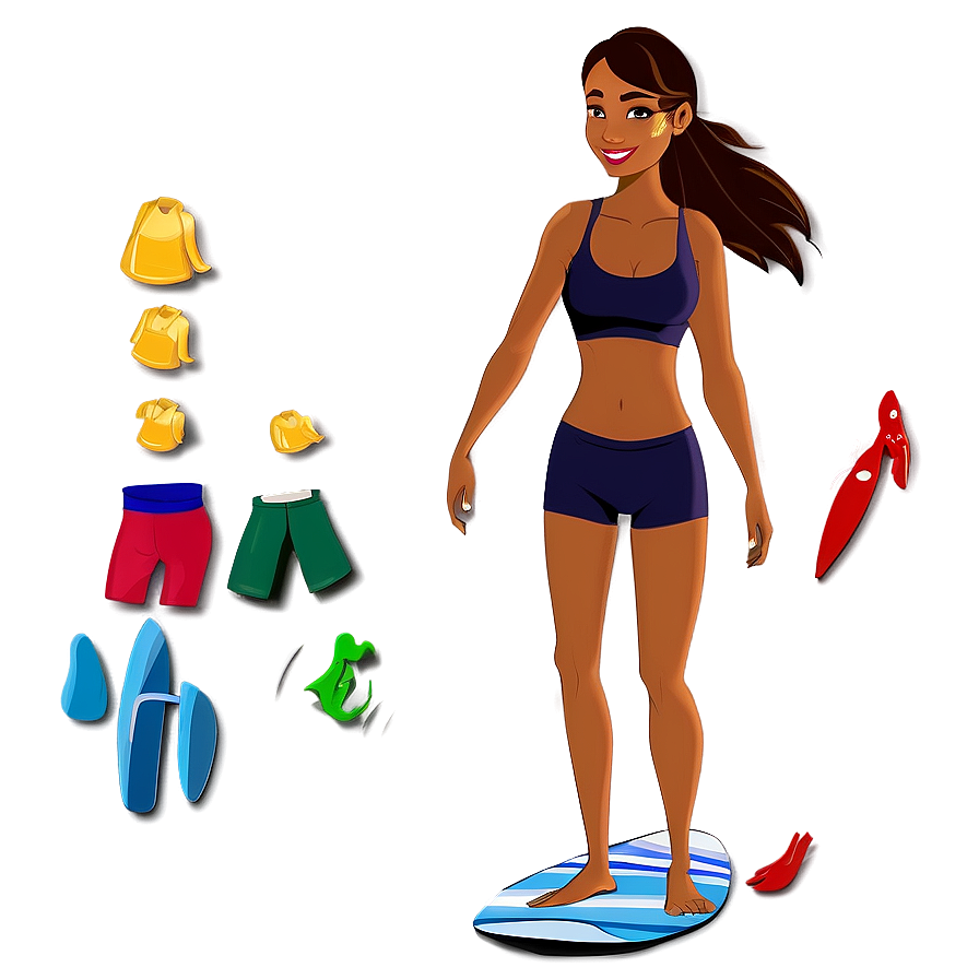 Surfer Girl Cartoon Png Egb