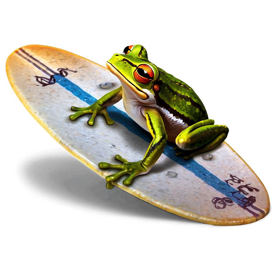 Surfing Frog Cool Png Hed33