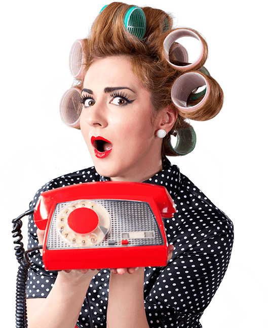 Surprised Retro Womanwith Telephone