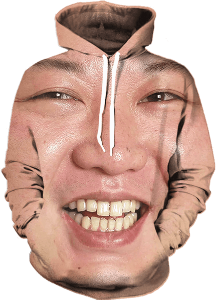 Surreal Face Upside Down Hoodie