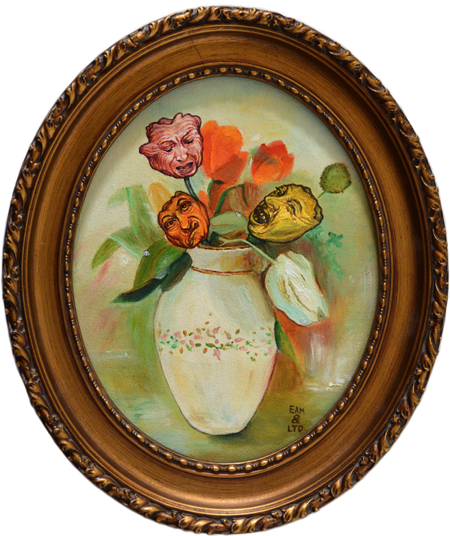 Surreal_ Floral_ Faces_ Oval_ Frame