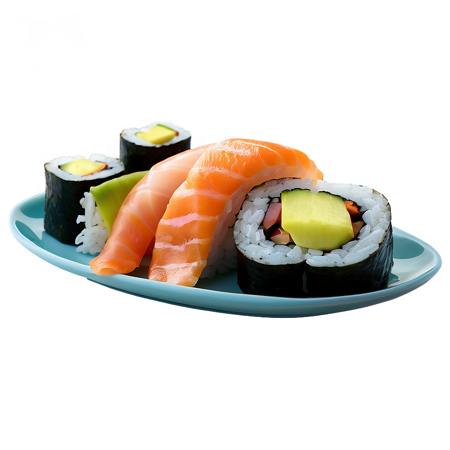 Sushi On Ceramic Plate Png Hyo80