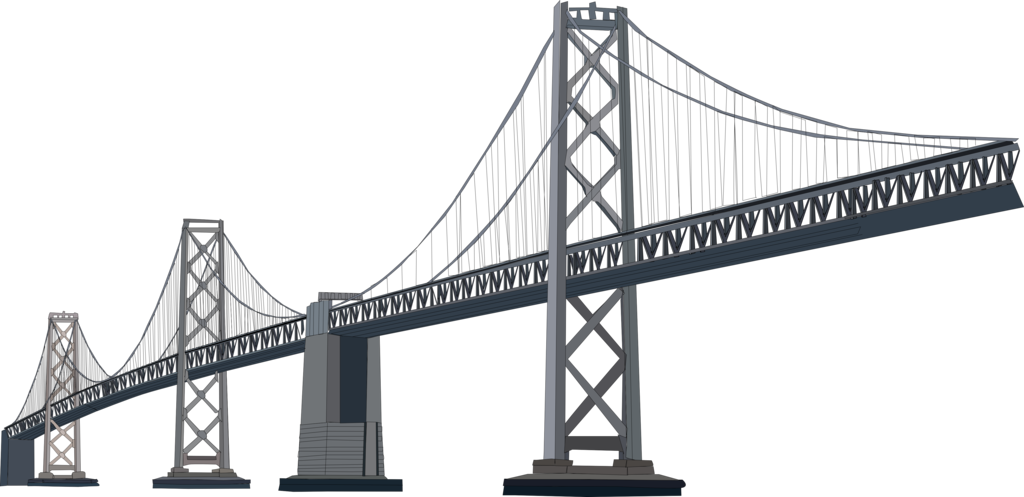 Suspension Bridge Vector Illustration