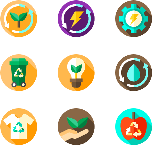 Sustainable Recycling Icons Set