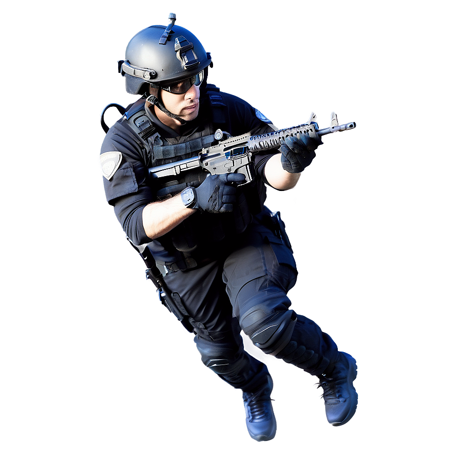 Swat Officer In Action Png 9