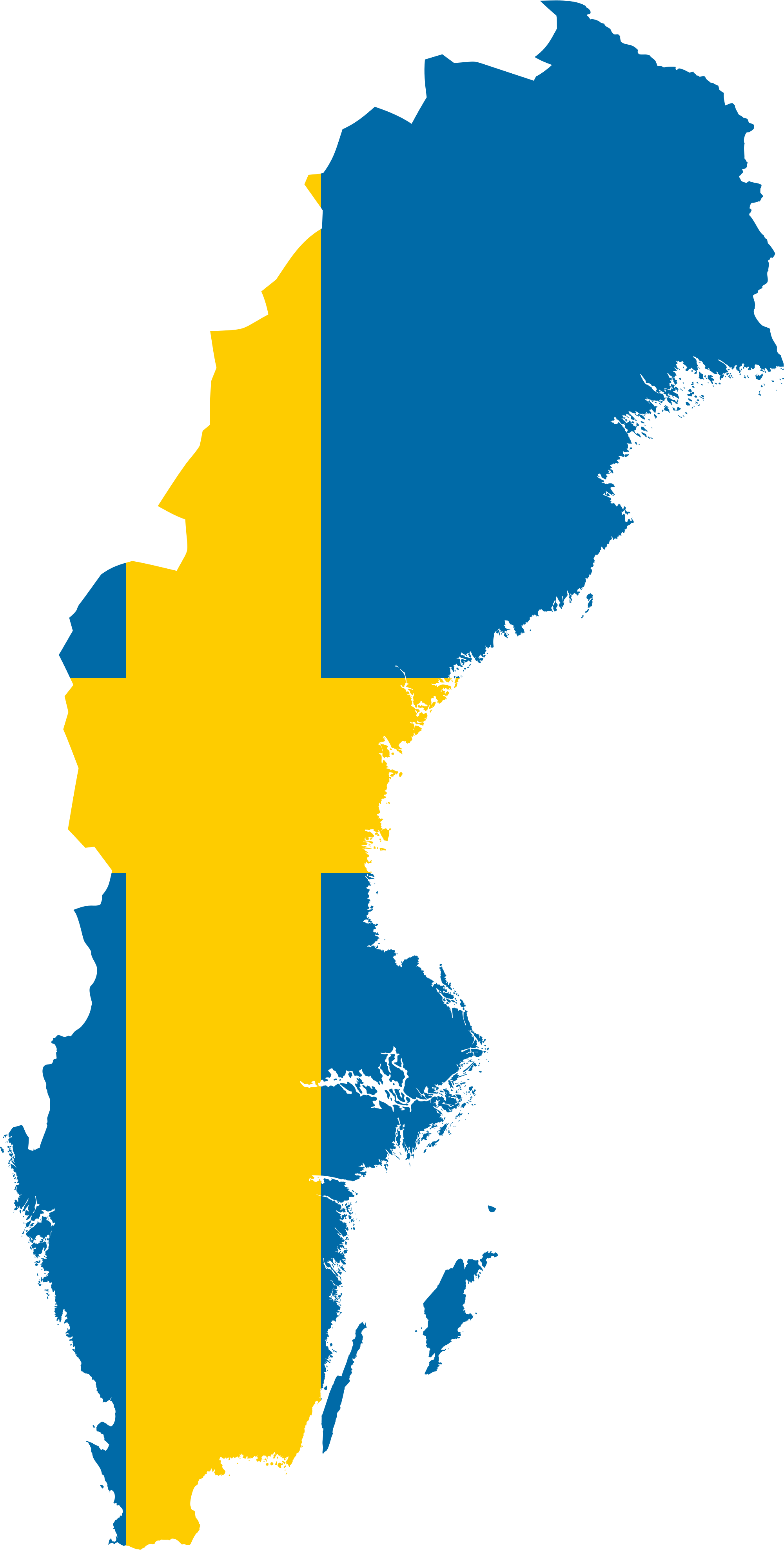 Sweden Map Outlinewith Flag