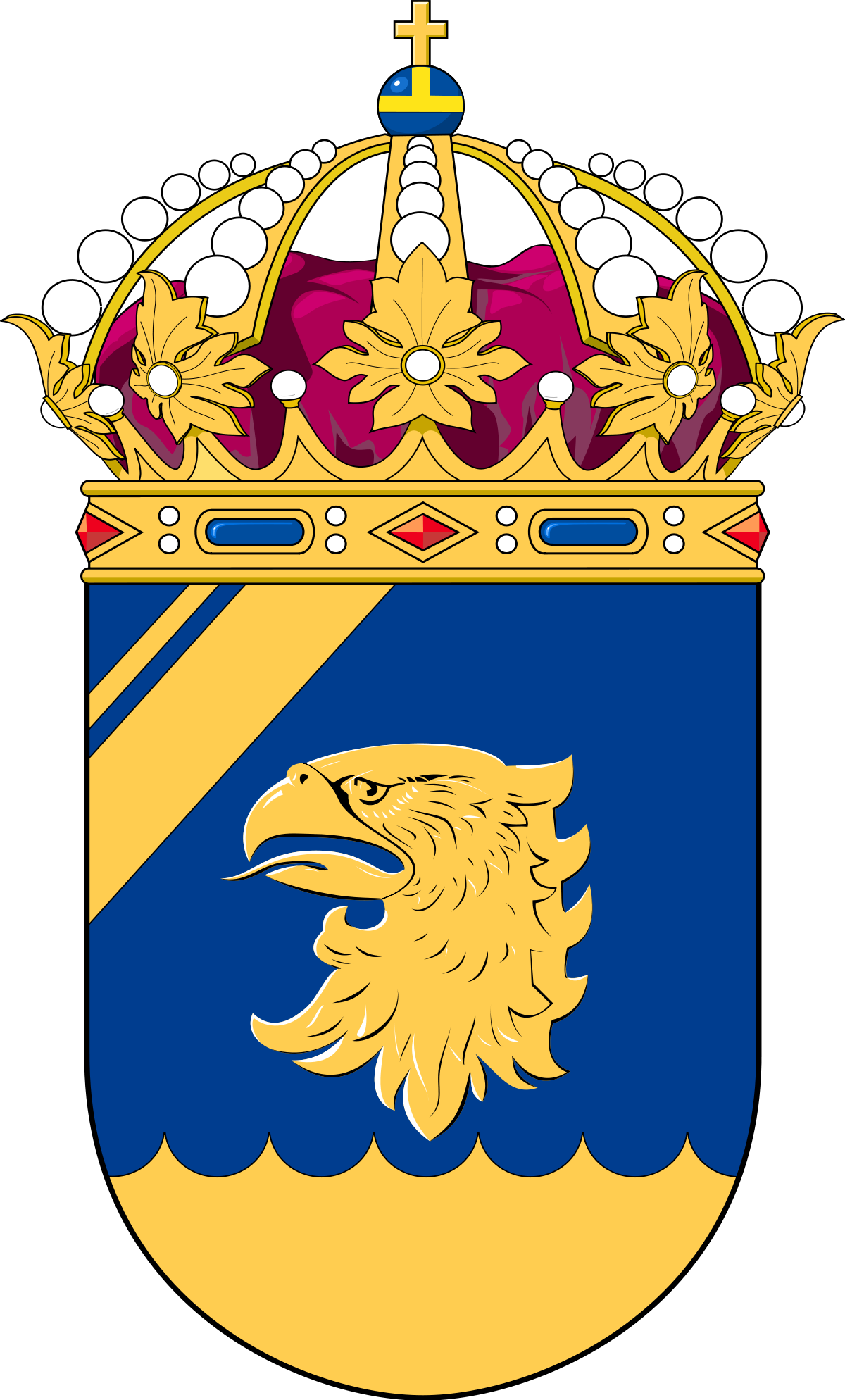 Swedish_ Coat_of_ Arms_ Shield_with_ Crown