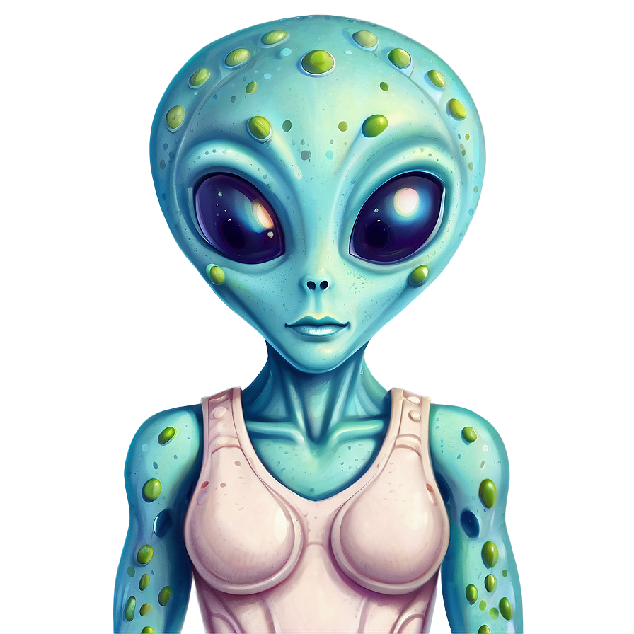 Sweet Alien Illustration Png 06292024