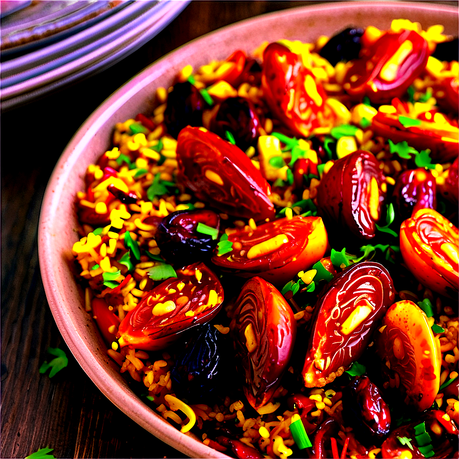 Sweet And Savory Paella With Dates Png 70