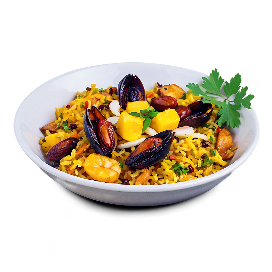 Sweet And Savory Paella With Dates Png Hls