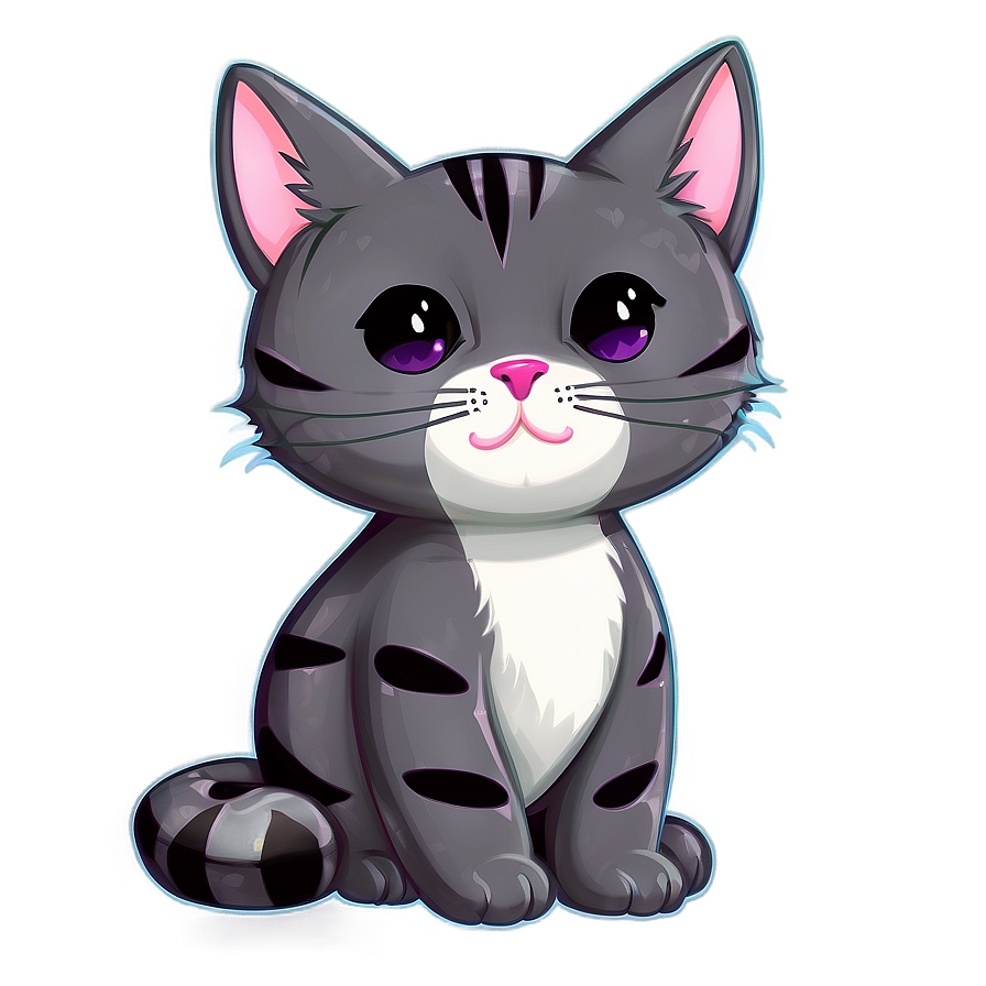 Sweet Kawaii Kitty Illustration Png 19