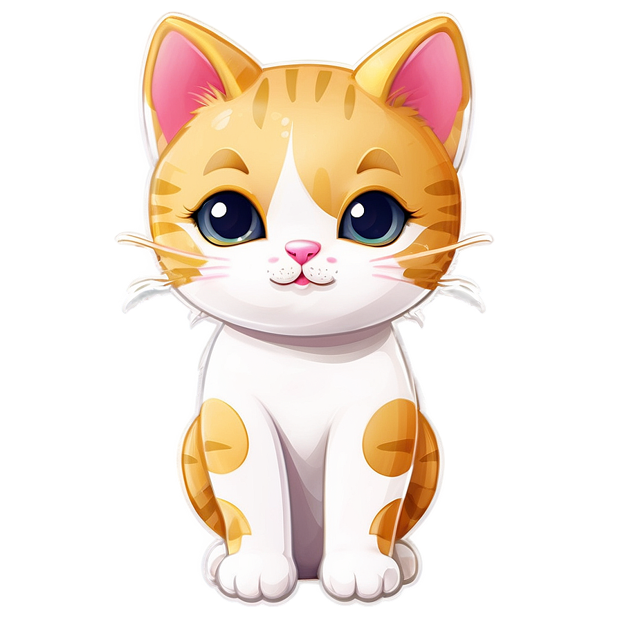 Sweet Kawaii Kitty Illustration Png Gjm