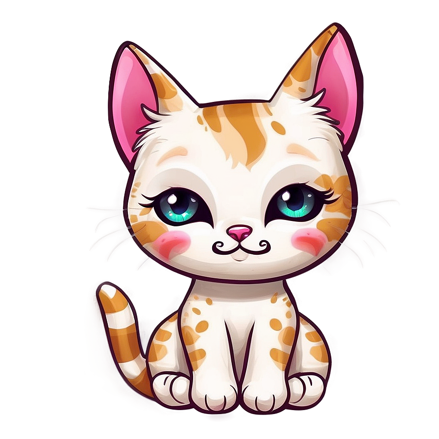 Sweet Kawaii Kitty Illustration Png Ndm