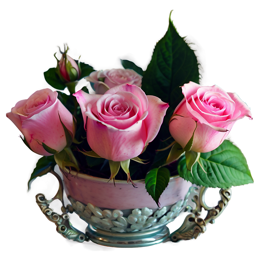 Sweet Pink Roses Arrangement Png 06122024